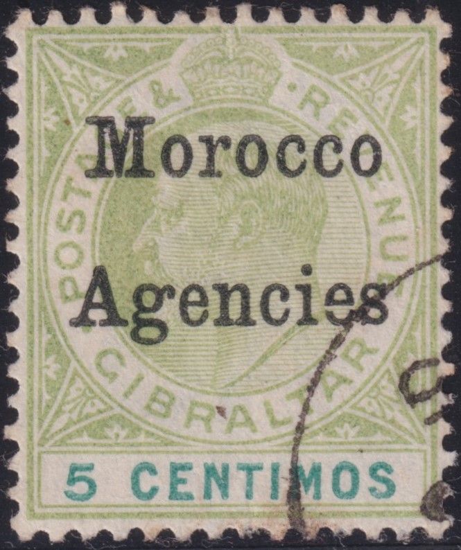 Morocco Agencies 1904 5c Grey-green &amp; Green with CD Sideways Variety