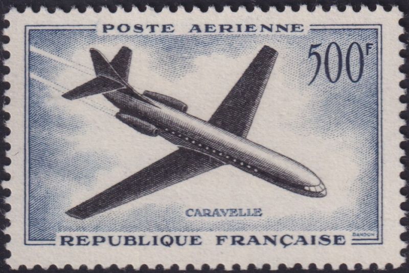 France 1957 50f Caravelle Air Mail