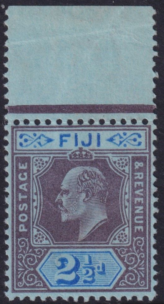 Fiji 1903 2½d Dull Purple and Blue/Blue with Damaged Frame and Crown Variety