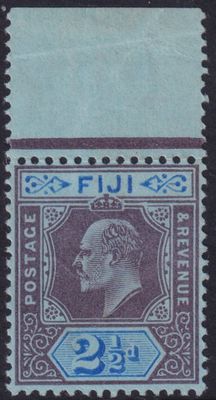 Fiji 1903 2½d Dull Purple and Blue/Blue with Damaged Frame and Crown Variety