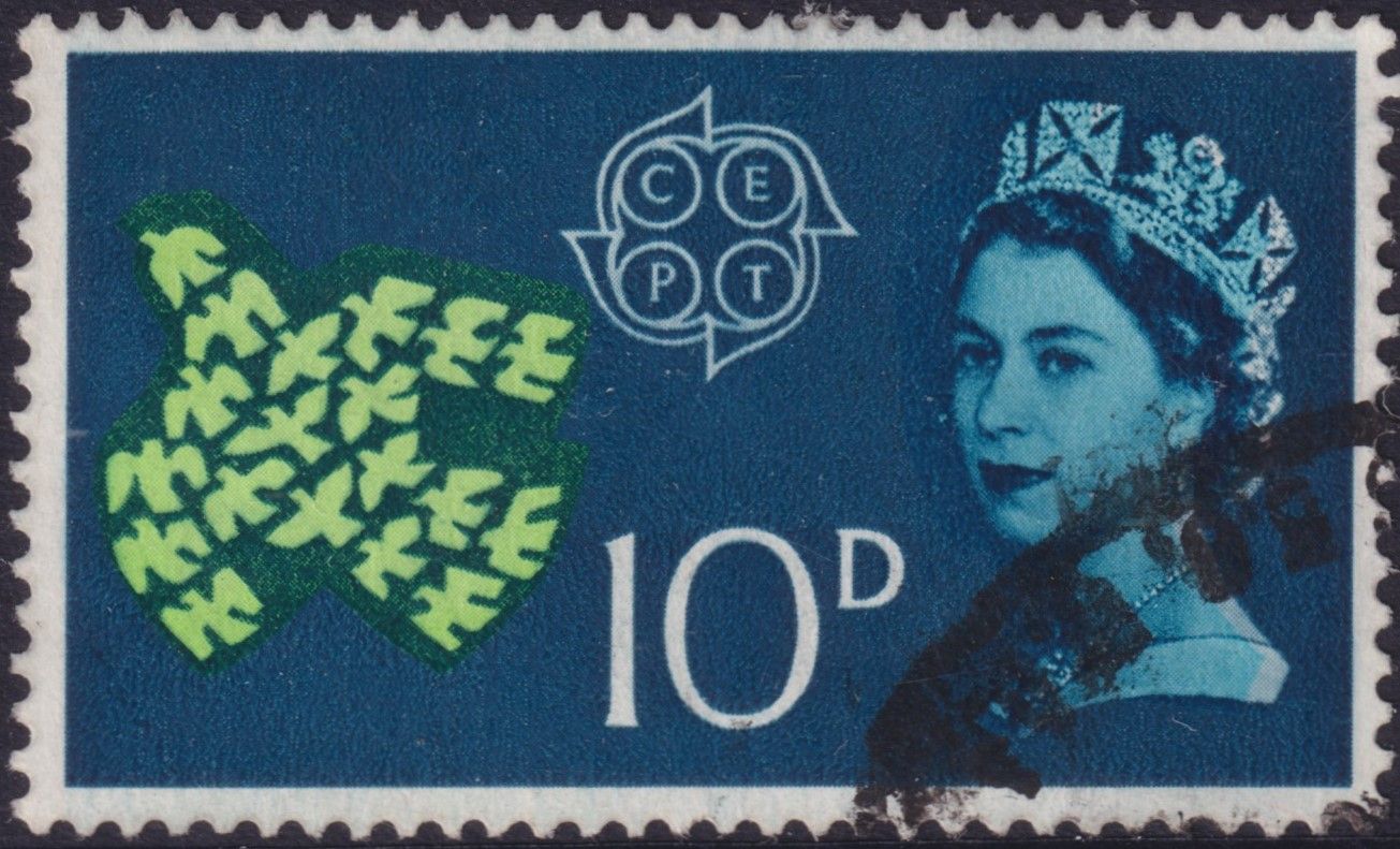 GB 1961 10d CEPT Turquoise Shift