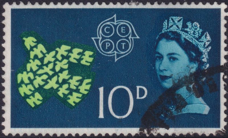 GB 1961 10d CEPT Turquoise Shift