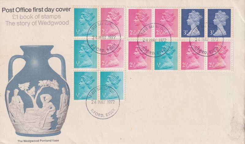 GB 1972 Wedgwood Booklet FDC with ½d Single Band