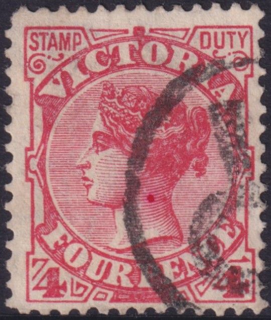 Victoria 1897 4d Red with Red Flaw on Neck
