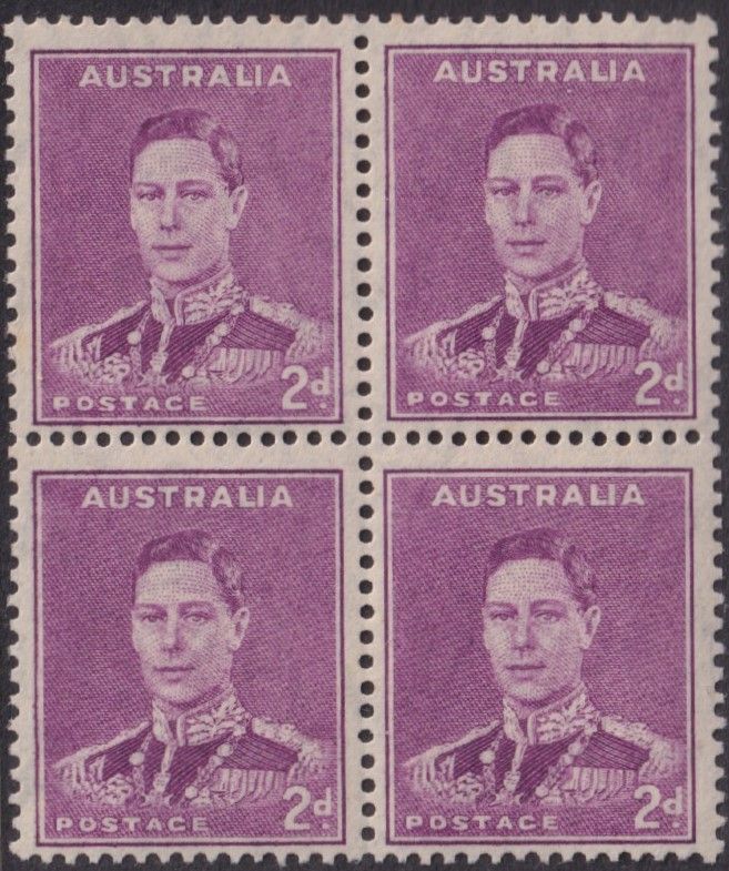 Australia 1941 2d Bright Purple Block of Four