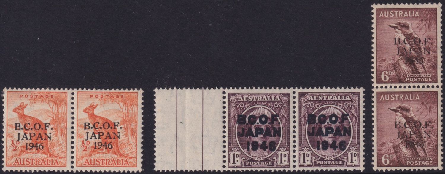 Australia 1946-7 BCOF Overprint Pairs