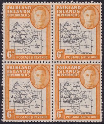 Falkland Islands Dependencies 1946 6d Map with Missing I