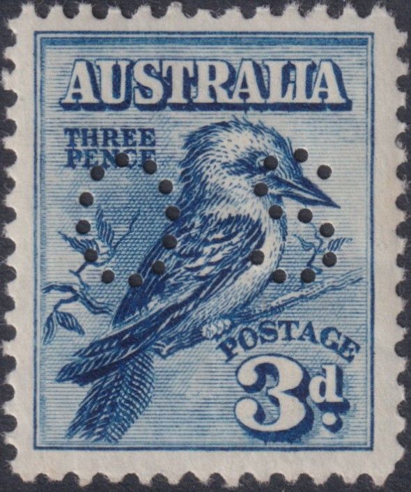 Australia 1928 3d Kookaburra Perf OS