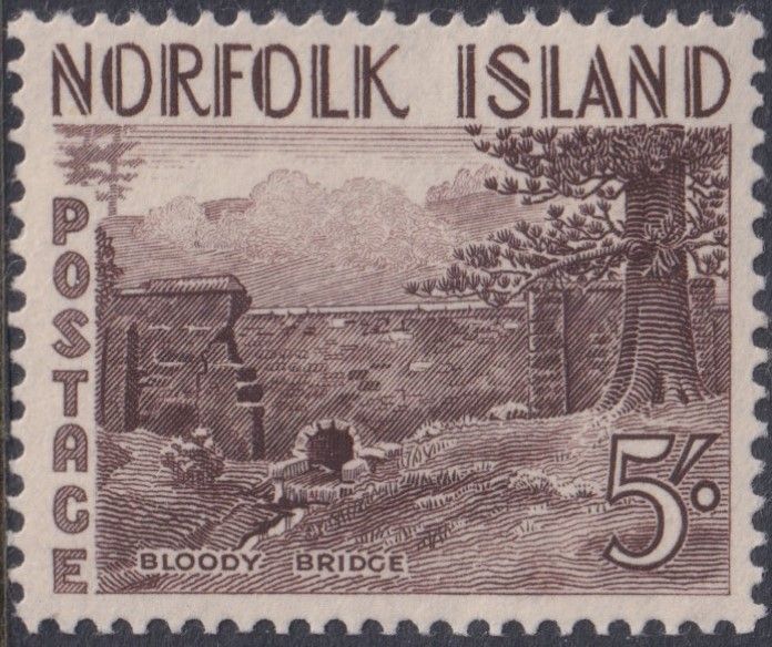 Norfolk Island 1953 5/- Bloody Bridge