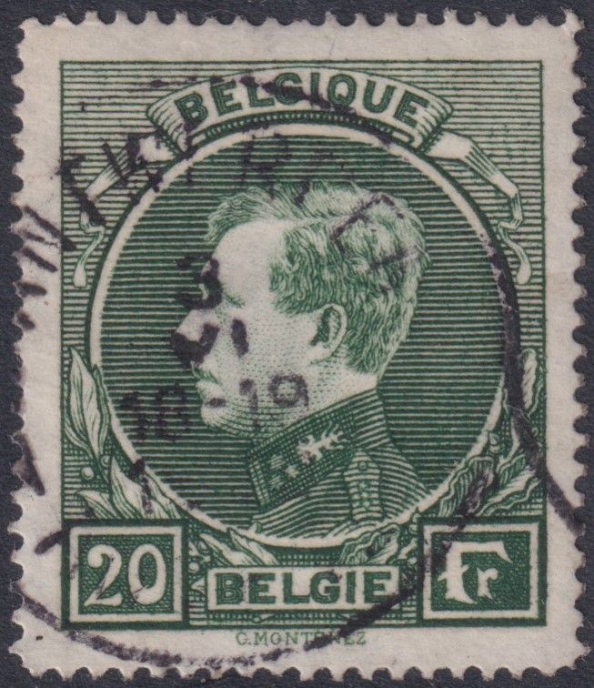 Belgium 1929 20f Green King Albert