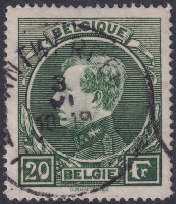 Belgium 1929 20f Green King Albert