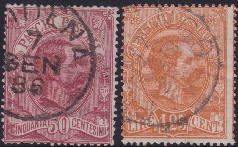 Italy 1884 50c &amp; 1.25l Parcel Post