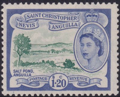 St Kitts Nevis Anguilla 1963 $1.20 Deep Green &amp; Violet-Blue