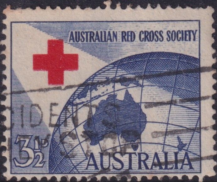 Australia 1954 3½d Red Cross with Misplaced Cross