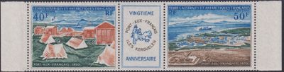 FSAT 1971 20th Anniversary of Port-aux Francais Airmail Triptych