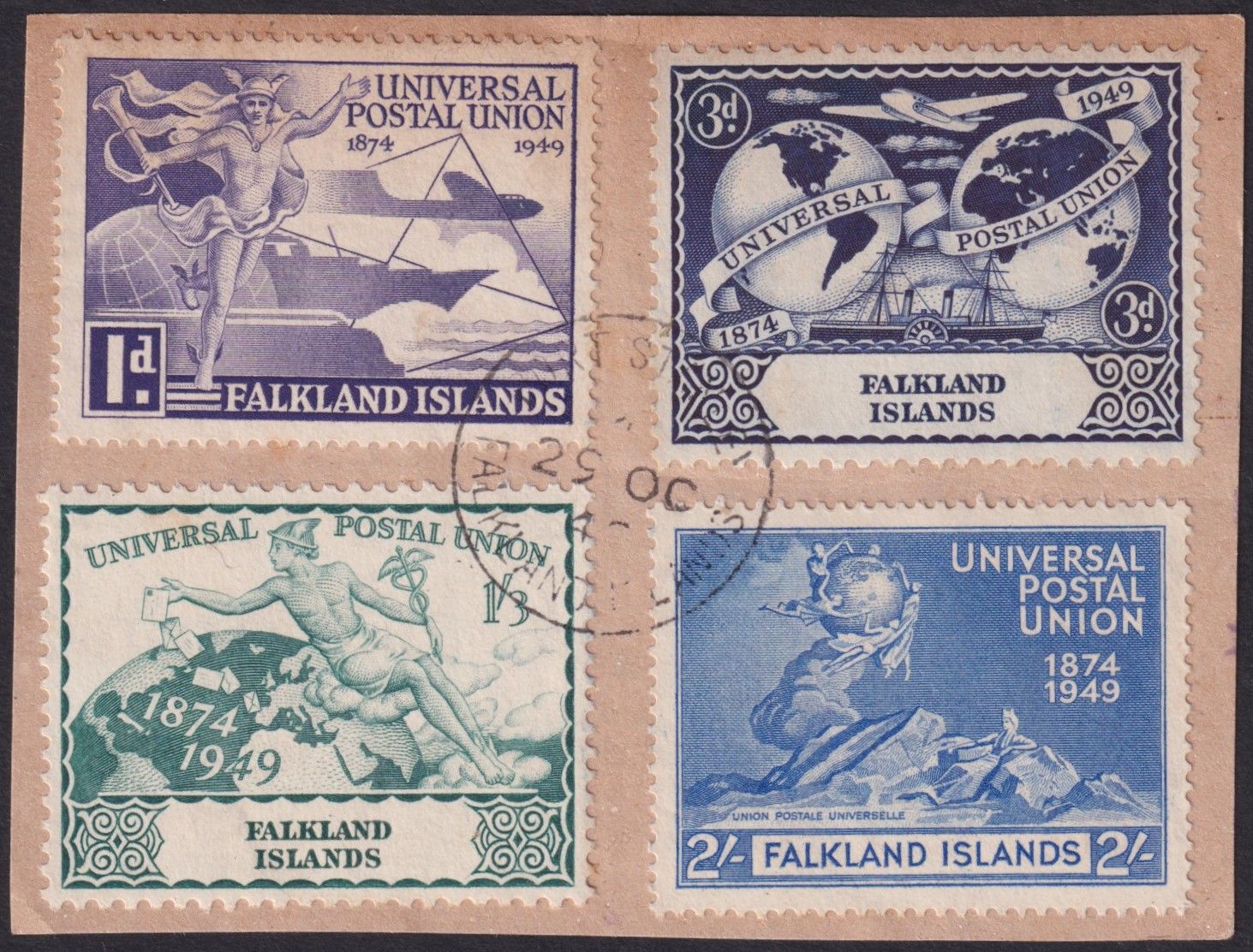 Falkland Islands 1949 UPU Set on Piece