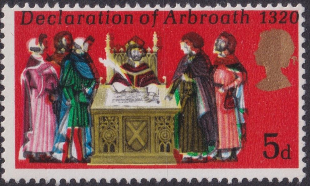 GB 1970 5d Declaration of Arbroath Black Colour Shift