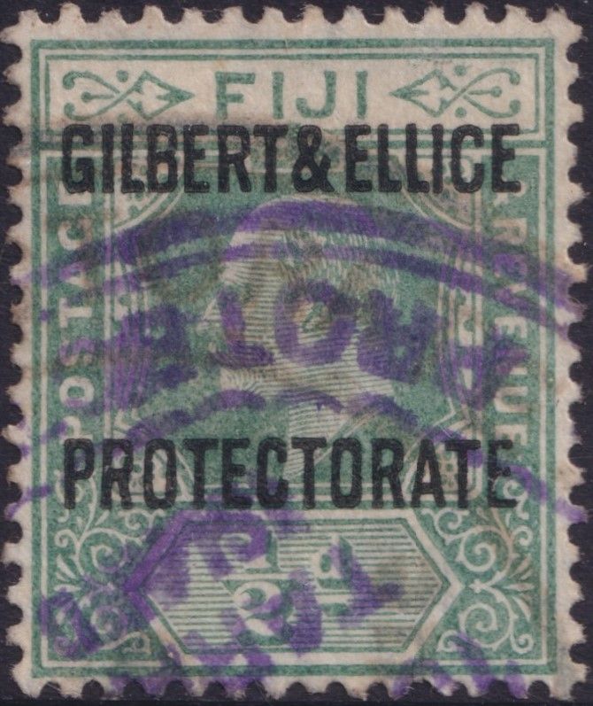 Gilbert &amp; Ellice Islands 1911 ½d Green Overprint on Fiji