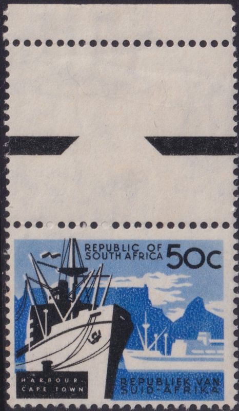 South Africa 1961 50c Black and Bright Blue Marginal