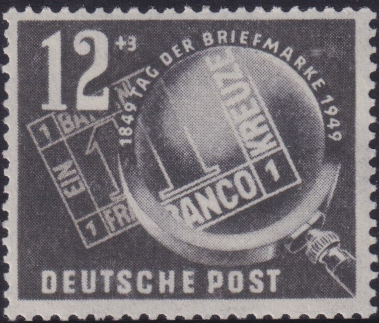 East Germany 1949 12pf+3pf Stamp Day
