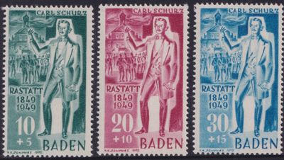 Baden 1949 Rastatt Centenary Set (B)
