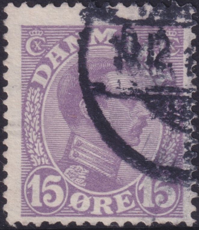 Denmark 1913 15ore Mauve