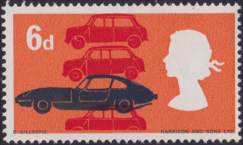 GB 1966 6d Technology with Downward Shift of Orange