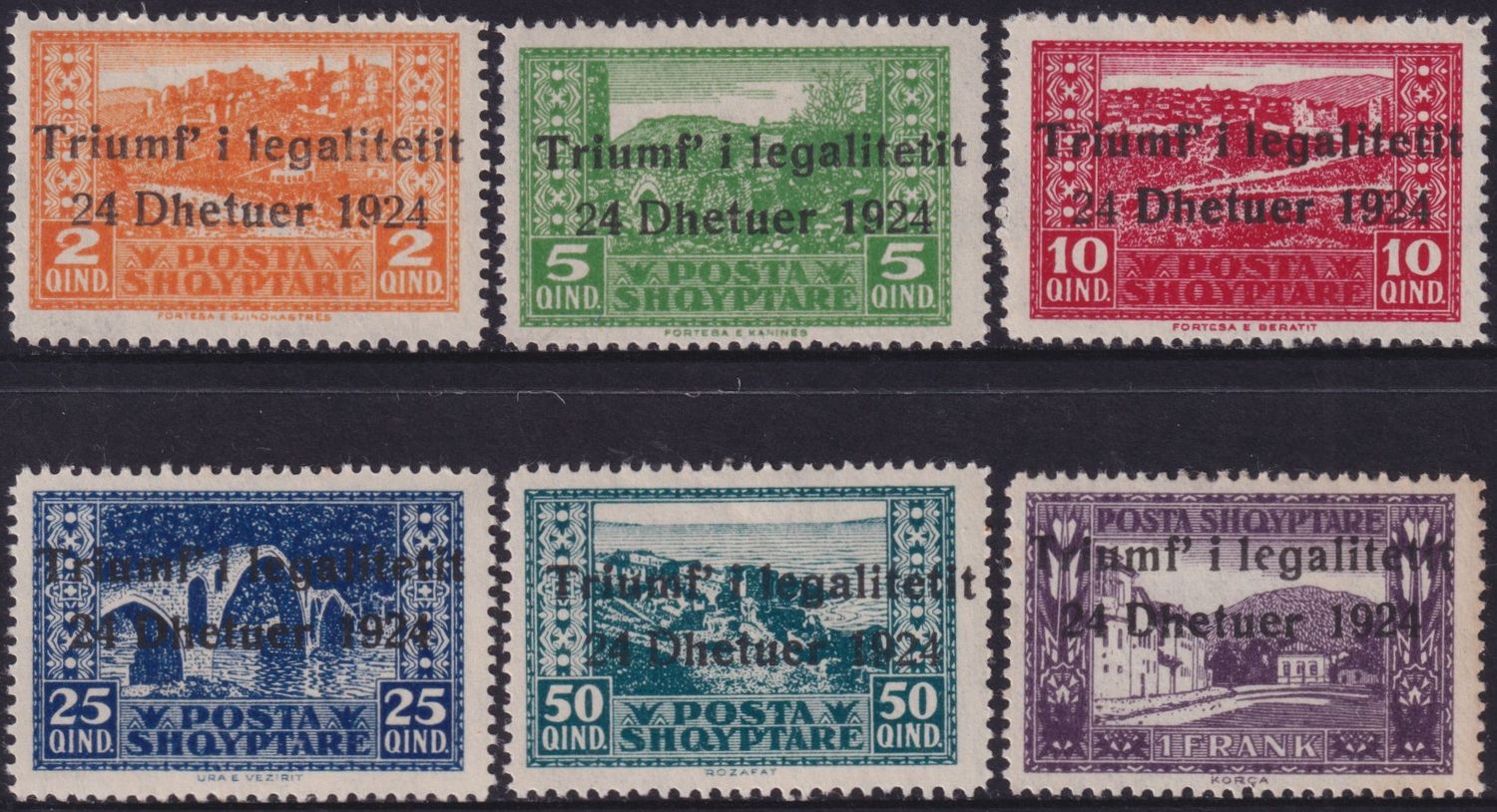 Albania 1925 Return of Government to Capital Part Set