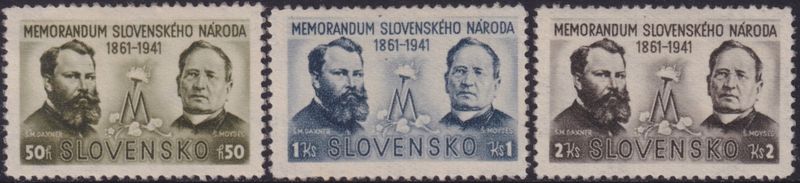 Slovakia 1941 80th Anniversary of Slovak Memorandum Set