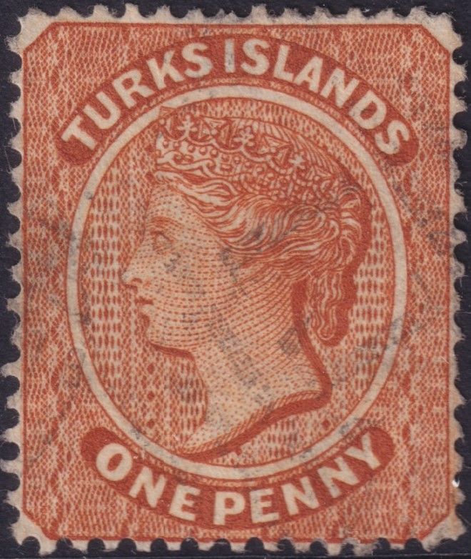 Turks Islands 1883 1d Orange-Brown