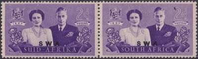 South  West Africa 1947 2d Royal Visit with Bird on 2 Variety