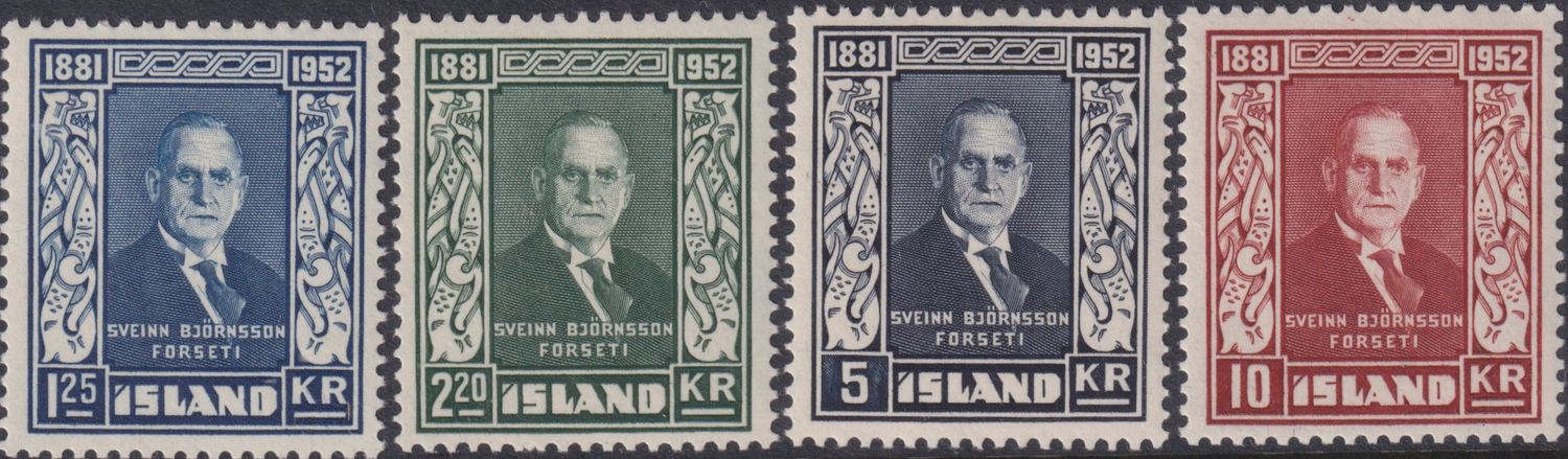 Iceland 1952 Death of Sveinn Bjornsson Set