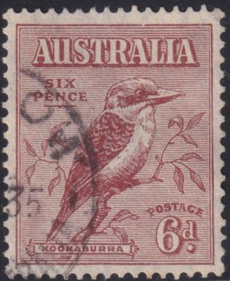 Australia 1932 6d Kookaburra with Break in Frame