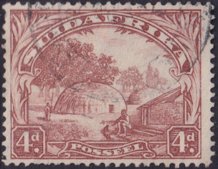 South Africa 1932 4d Brown with Spear Flaw