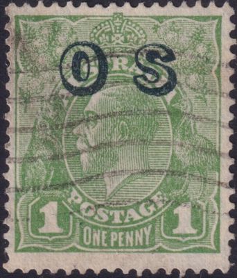 Australia 1932 1d Green OS with Reversed Watermark