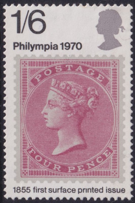 GB 1970 1/6d Philympia with Missing Dot Over I