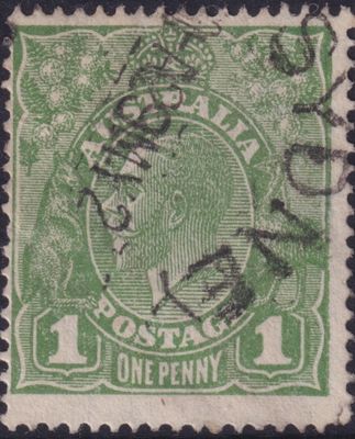 Australia 1924 1d Green with RA Joined