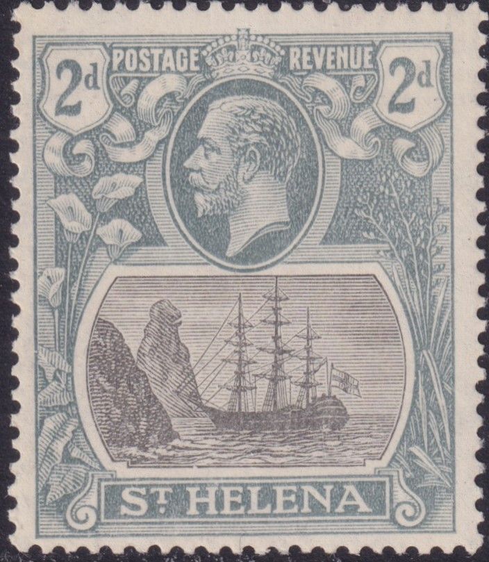 St Helena 1923 2d Badge of the Colony with Cleft Rock