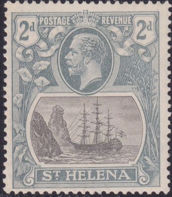 St Helena 1923 2d Badge of the Colony with Cleft Rock