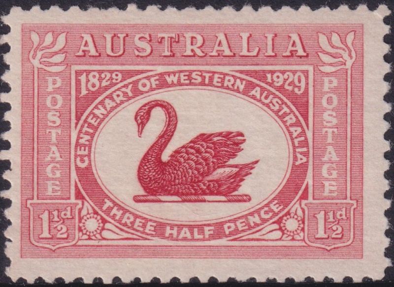 Australia 1926 1½d WA Centenary with Re-entry