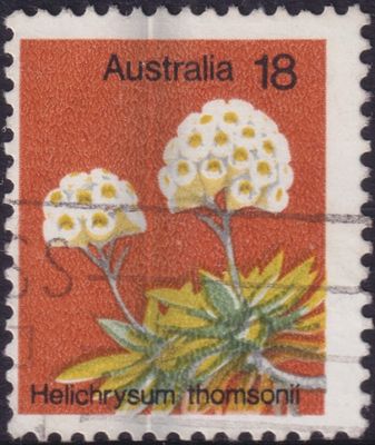 Australia 1975 18c Flower with Doctor Blade Flaw