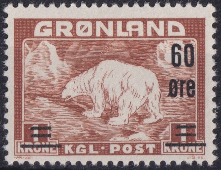 Greenland 1956 60o on 1k Polar Bear