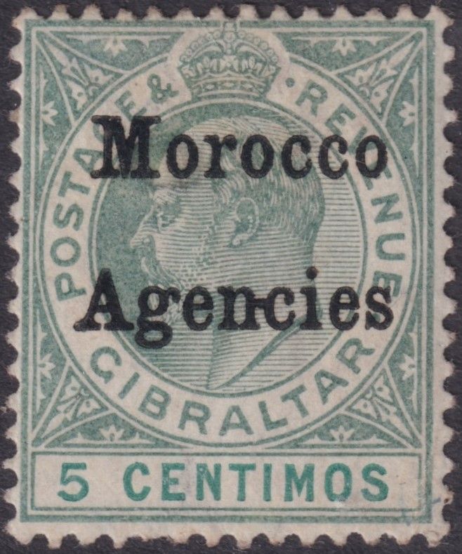 Morocco Agencies 1904 5c Grey-green and Green with Hyphen Between NC