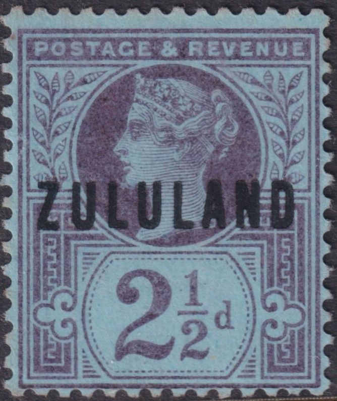 Zululand 1891 2½d Purple on Blue