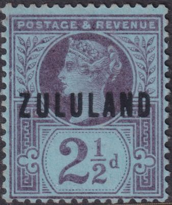 Zululand 1891 2½d Purple on Blue