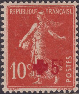 France 1914 10c+5c Red Cross Fund
