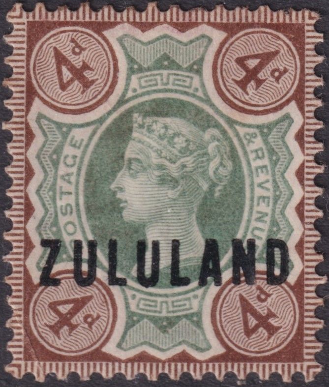 Zululand 1888 4d Green and Deep Brown MH