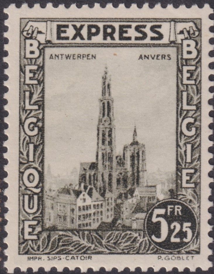 Belgium 1929 5f.25 Olive Express Letter Stamp