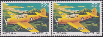 Australia 1980 22c Wackett Pair with Large Red Spot on Wing