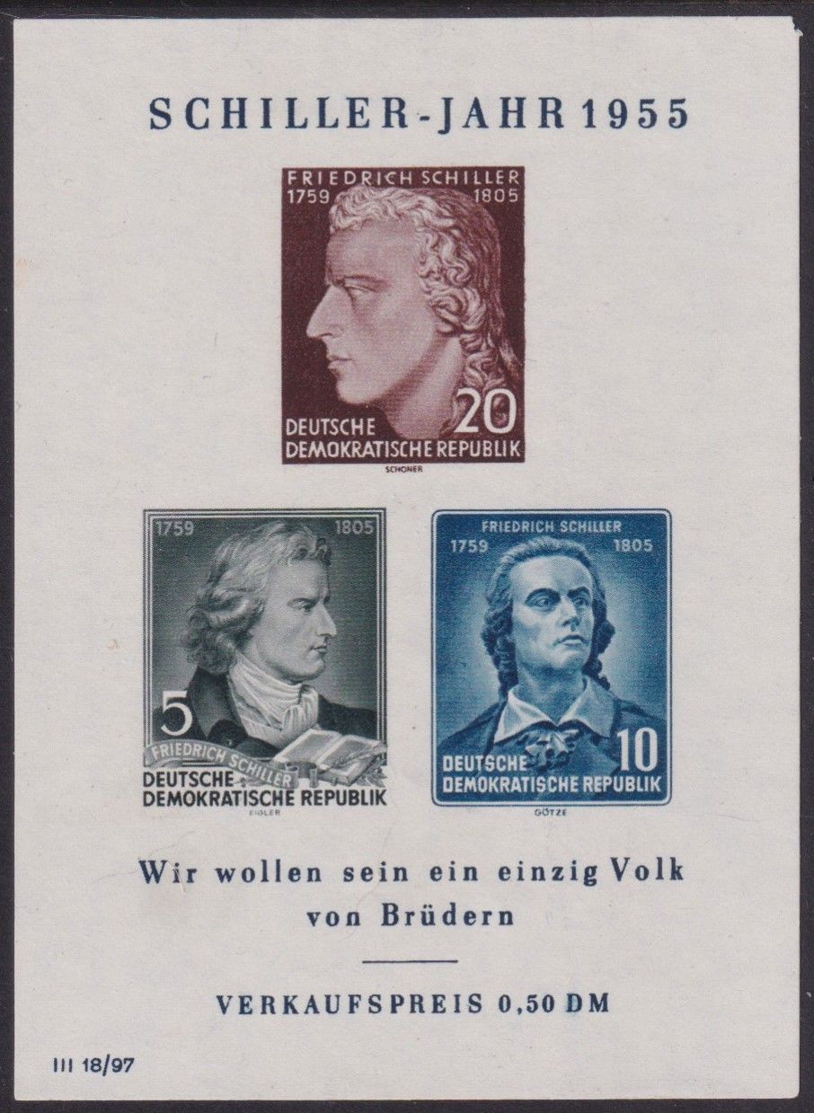 East Germany 1955 150th Death Anniversary Of Schiller